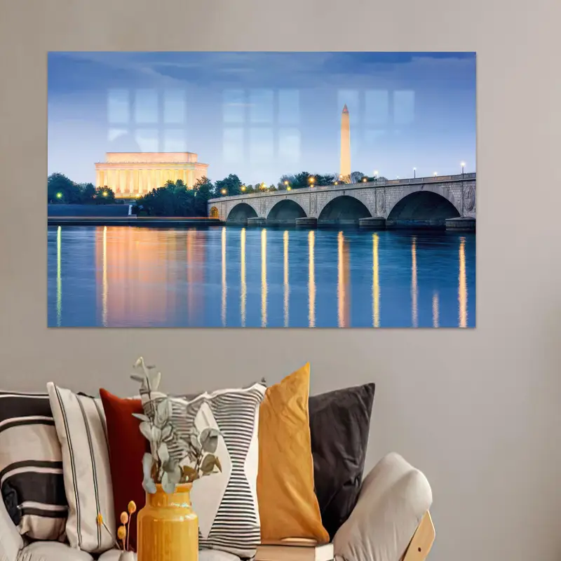 Zarif Baskılı Cam: Şehir Manzarası ve Nehir Peyzaj Tasarımı