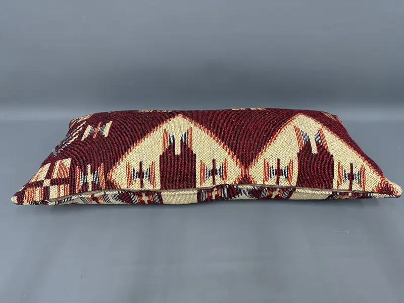 16x36 Red Cushion Case, Crochet Pattern Cushion, Retro Throw Pillow Sham, Cushion, Boho Pillow, Kilim Pillow, Ethnical Kilim Rug Pillow - 7
