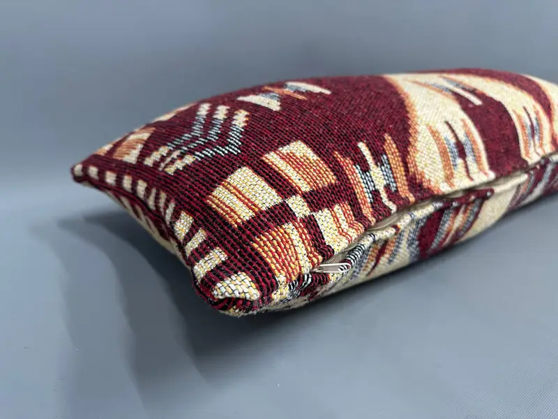 16x36 Red Cushion Case, Crochet Pattern Cushion, Retro Throw Pillow Sham, Cushion, Boho Pillow, Kilim Pillow, Ethnical Kilim Rug Pillow - 6
