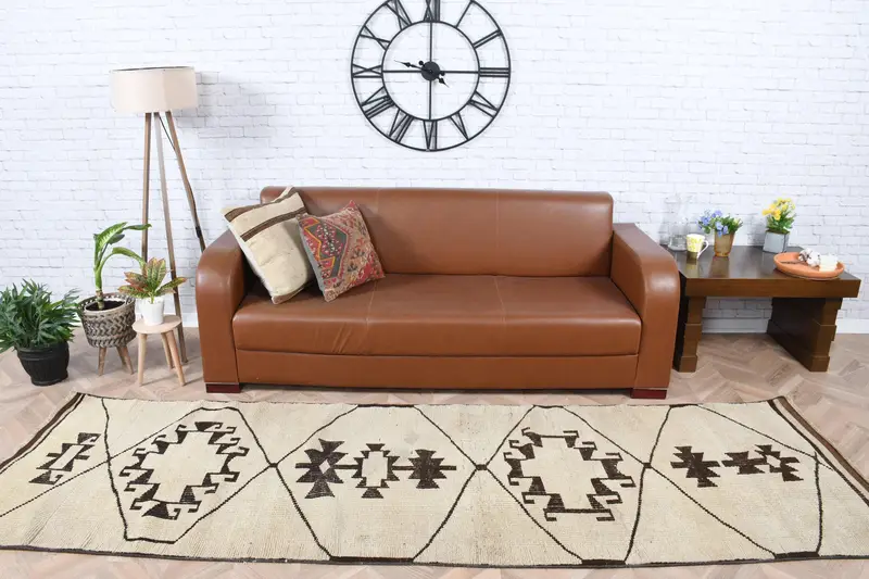 Türkischer Vintage-Teppich 93 x 308 cm, brauner Herki-Wollteppich - 1