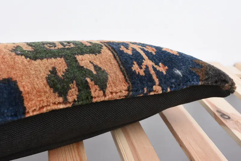 Pillow, Vintage Kilim Pillow, 8x36 Orange Pillow, Wool Kilim Pillow Cushion, Turkish Kilim Pillow, Home Decor Pillow, Knitted Pillow Case - 7