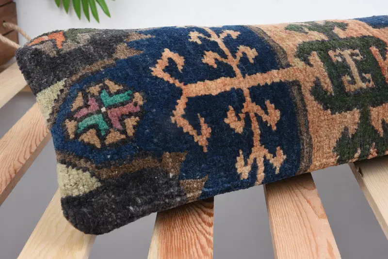 Pillow, Vintage Kilim Pillow, 8x36 Orange Pillow, Wool Kilim Pillow Cushion, Turkish Kilim Pillow, Home Decor Pillow, Knitted Pillow Case - 6