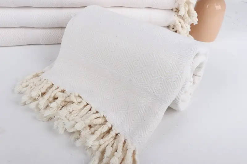 Housewarming Gift, Gifts For Him, Thin towel, 70x40 Cotton Diamond Towel, Wedding Day Gift For Bride, Girls Weekend Favors, Wedding Hand Made Gift - 4