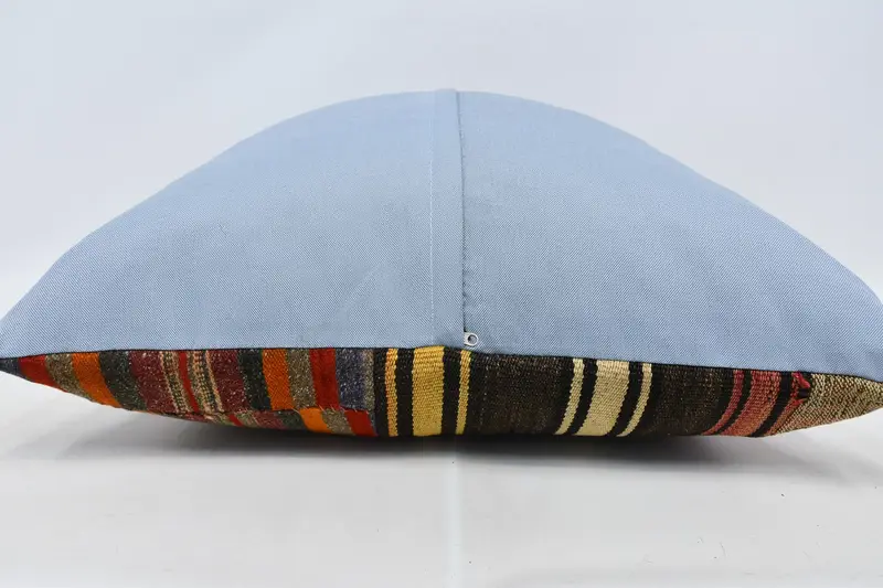 Vintage Kilim Throw Pillow, 28x28 Brown Pillow, Cushion, Colorful Cushion Case, Cotton Pillow Case, Home Decor Pillow, Turkish Pillow - 5
