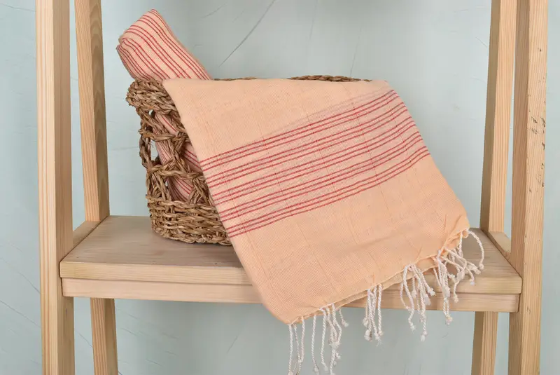 70x40 Cotton Striped Towel, Organic Turkish towel, Spa Towel, Luxury Turkish peshtemal beach towel, Wedding Favors, Employee Gifts, Quick-dry towel - 4
