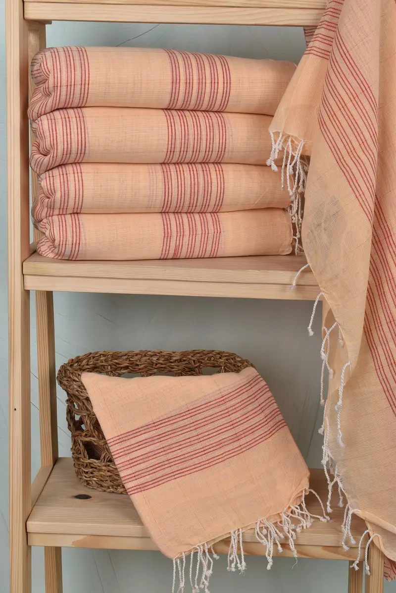 70x40 Cotton Striped Towel, Organic Turkish towel, Spa Towel, Luxury Turkish peshtemal beach towel, Wedding Favors, Employee Gifts, Quick-dry towel - 3