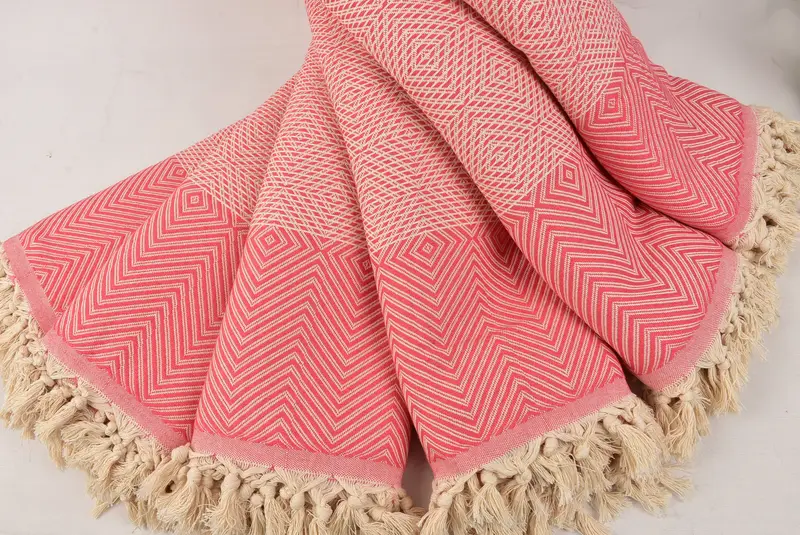 Custom Beach Blanket, Bachelorette Party Favors, Aesthetic Blanket, Woven Blanket, Personalized Blanket, Organic Throw, 92x80 Cotton Diamond Towel - 4