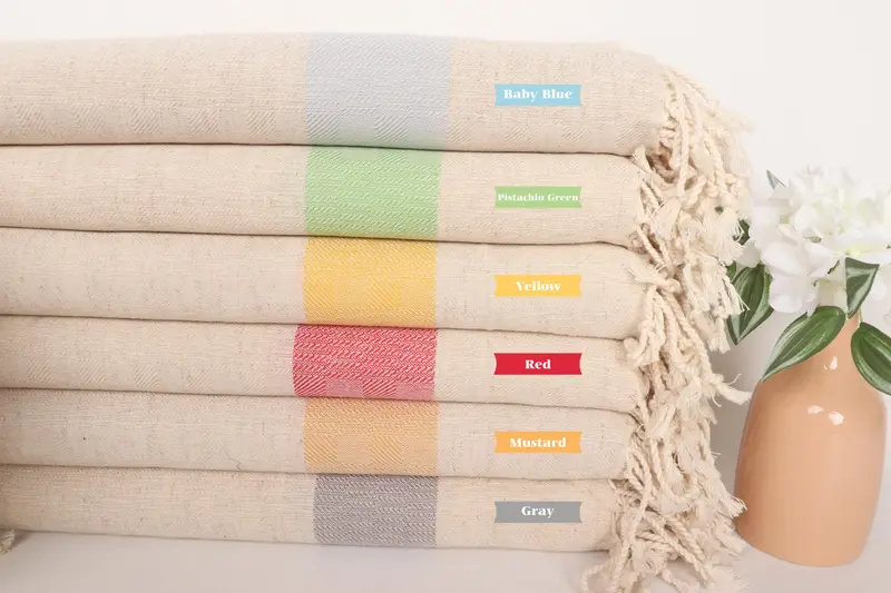 Bridal Party Gifts, Personalized Gift, 70x36 Linen Striped Towel, Bachelor Bachelorette Party Favors, Turkish Towel USA, Beach Towel Personalized - 1