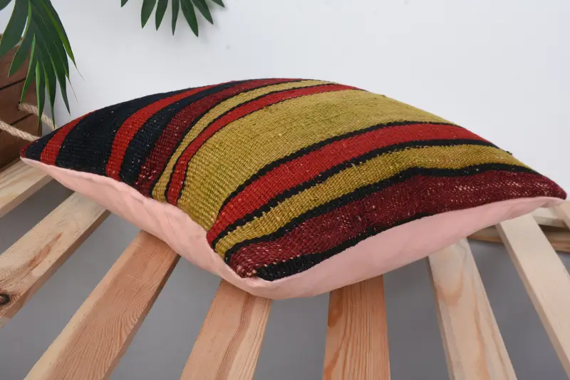 Antique Pillows, Pillow Case, Neutral Pillow Case, 14x14 Red Cushion, Handmade Kilim Cushion, Vintage Pillow, Oriental Pillow Sham - 6
