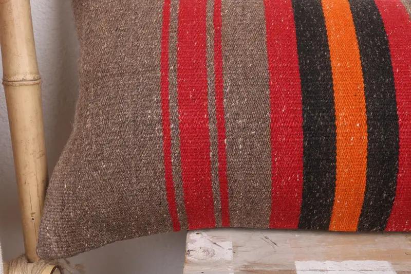 12x43 Brown Cushion Case, Cushion Cover, Ethnical Kilim Rug Pillow, Home Decor Pillow, Vintage Kilim Throw Pillow, Accent Pillow Sham - 3