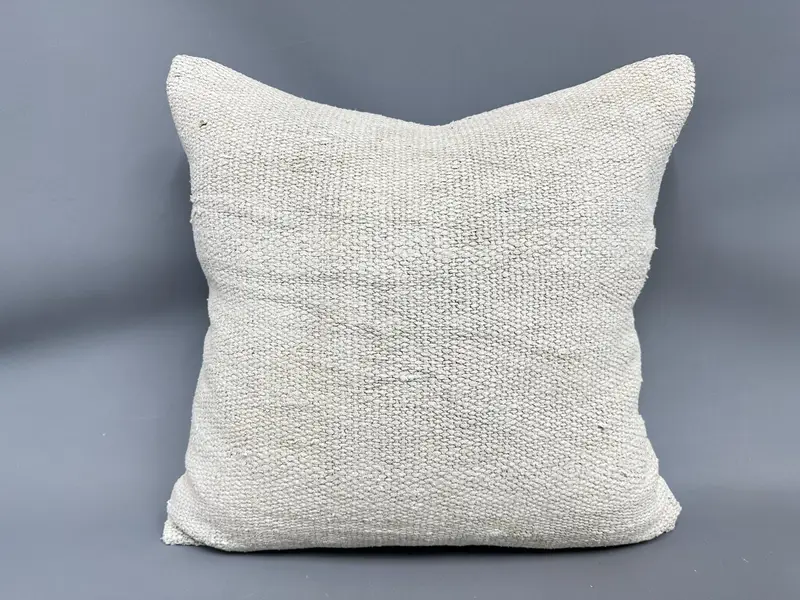 Vintage Kilim Throw Pillow, Armchair Cushion Case, Pillow Sham, Traditional Pillow Sham, 24x24 White Pillow, Gift Pillow, Boho Pillow Sham Cover - 4