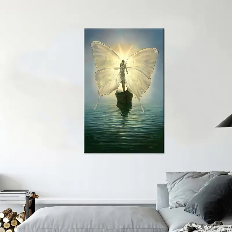 Vladimir Kush Art, Butterfly auf Boot, Reproduktionskunst, berühmte Kunstwerke, Kunsthängekunst, Kunstdekorationskunst, Schmetterlings Kunstwerke, moderne Leinwand - 3
