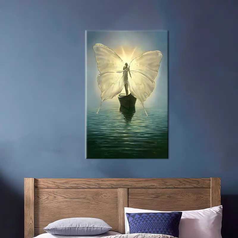 Vladimir Kush Art, Butterfly auf Boot, Reproduktionskunst, berühmte Kunstwerke, Kunsthängekunst, Kunstdekorationskunst, Schmetterlings Kunstwerke, moderne Leinwand - 1