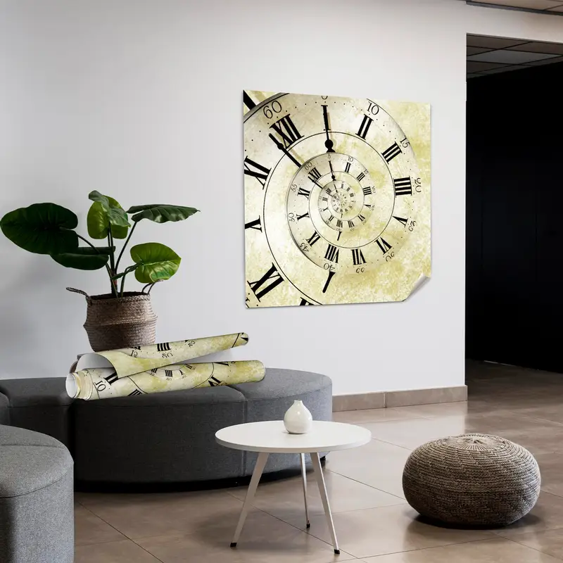 Zarif Soyut Saat Ofisi Kanvas Tablo Tablo - Modern Sanat