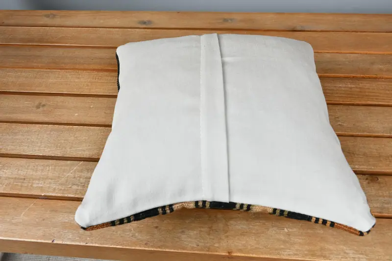 Vintage Kilim Throw Pillow, Boho Pillow Sham Cover, 12x12 Beige Cushion, Ottoman Pillow Case, Pillow for Sofa, Cushion Case - 5