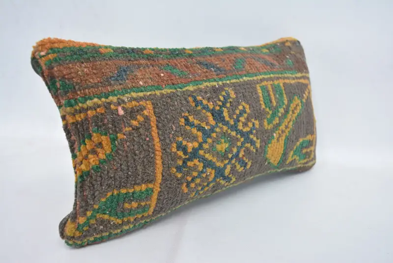 Kilim Cushion Sham, Crochet Pattern Cushion, Pillow Sham, Boho Pillow Sham Cover, Kilim Pillow, 8x16 Blue Cushion Case, Garden Pillow Cover - 3