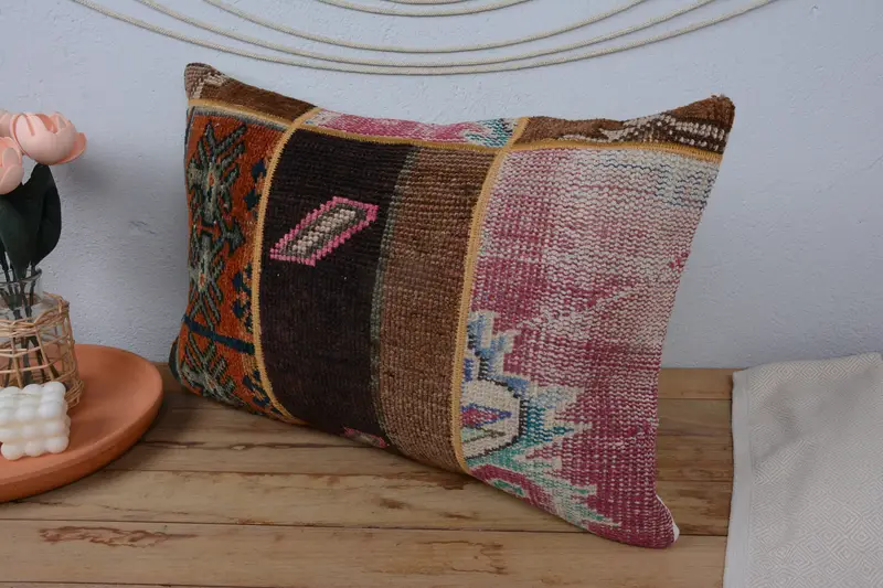 Pattern Throw Pillow Case, Kilim Pillow, Interior Designer Pillow, 16x24 Red Cushion Case, Home Decor Pillow, Floor Cushion Case, Pillow Cover - 4
