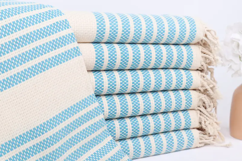 Turkish Towel Beach, Sand-resistant towel, 70x40 Cotton Striped Towel, Summer Gift Ideas, Embroidery Towel, Sand-free towel, Bridal Shower Favor - 1