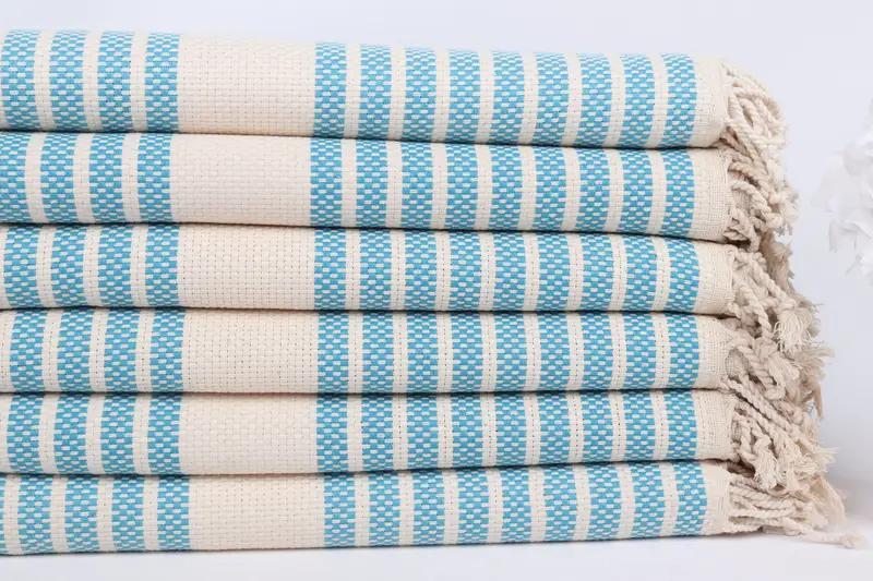 Turkish Towel Beach, Sand-resistant towel, 70x40 Cotton Striped Towel, Summer Gift Ideas, Embroidery Towel, Sand-free towel, Bridal Shower Favor - 3