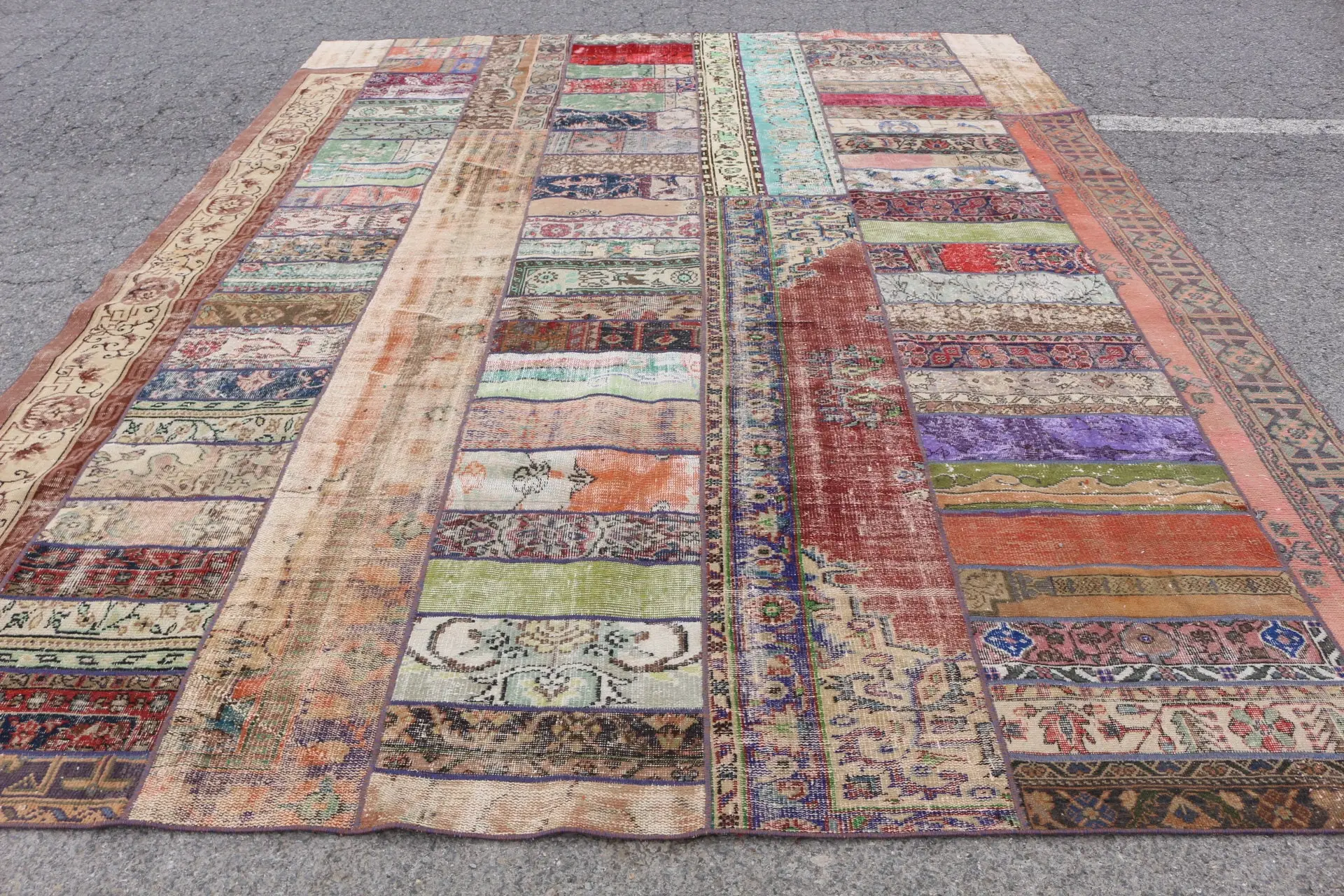 10x13 ft Oversize Turkish Rug, Vintage Rug, Red Blue Animal Print Wool Rug - 1