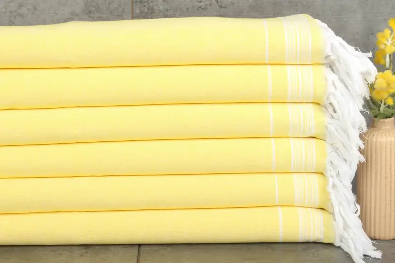 Turkish Bedspread, Bridesmaid Proposal Gift, 92x56 Cotton Striped Towel, Tablecloth, Throw Blanket, Turkish Cotton Throw Blanket, Bridesmaid Gifts - 1