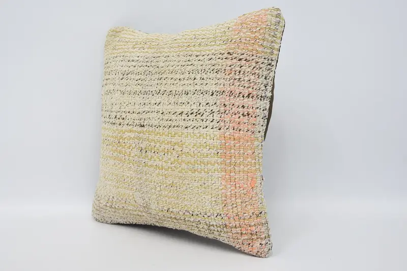 Turkish Pillow, 12x12 Beige Cushion, Turkish Bench Cushion Cover, Cushion Cover, Handmade Kilim Cushion, Aztec Cushion Case, Gift Pillow - 4