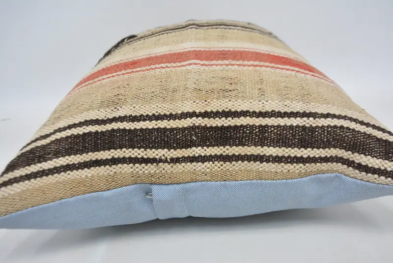 Office Chair Pillow, Home Decor Pillow, Boho Pillow, Tribal Pillow, Handmade Kilim Cushion, Pillow Cover, 16x24 Beige Pillow, Sofa Pillow Case - 5