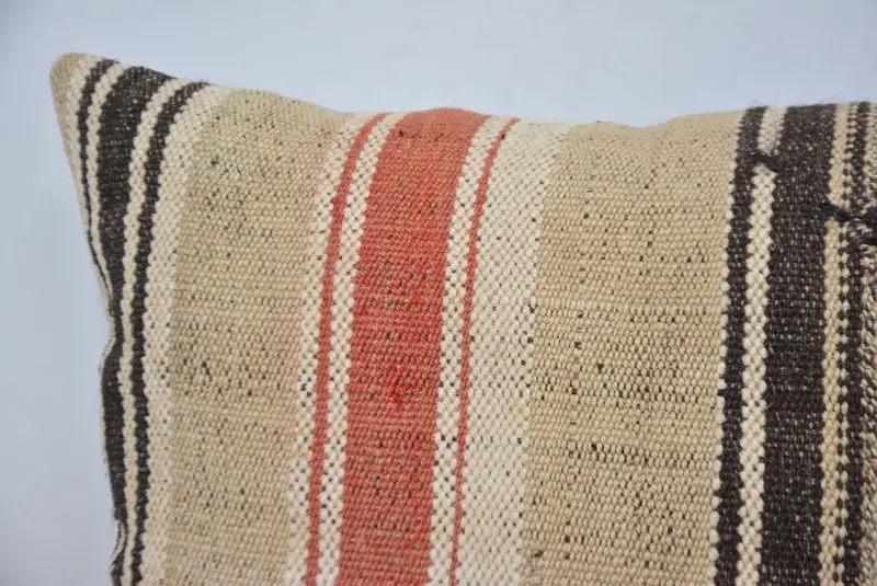 Office Chair Pillow, Home Decor Pillow, Boho Pillow, Tribal Pillow, Handmade Kilim Cushion, Pillow Cover, 16x24 Beige Pillow, Sofa Pillow Case - 2