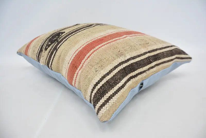 Office Chair Pillow, Home Decor Pillow, Boho Pillow, Tribal Pillow, Handmade Kilim Cushion, Pillow Cover, 16x24 Beige Pillow, Sofa Pillow Case - 6