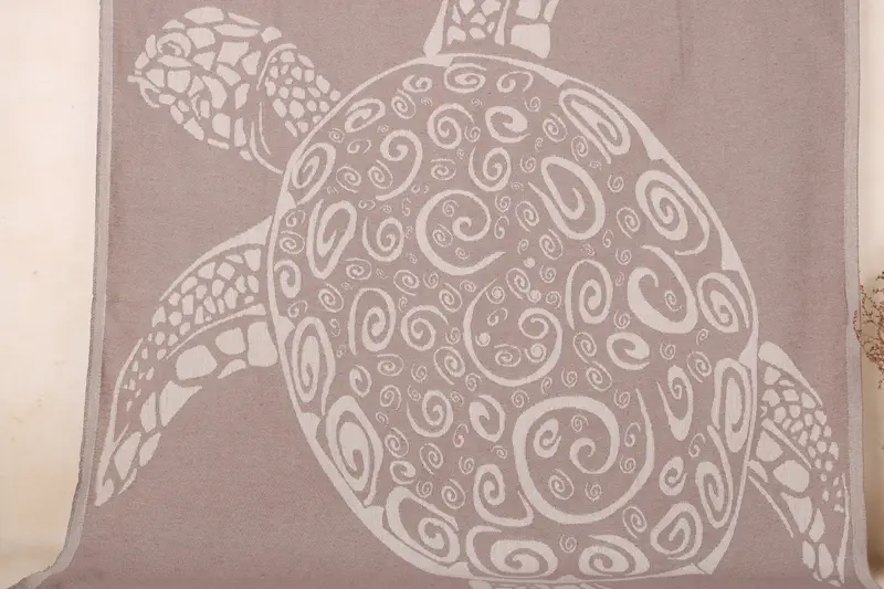 Personalized Turkish Towel Brown Carretta Patterned, 40x71 Inches