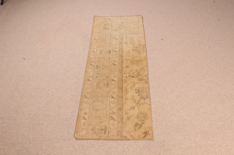 Elegante Alfombra Oriental Beige 5x1,5m con Detalles Verdes