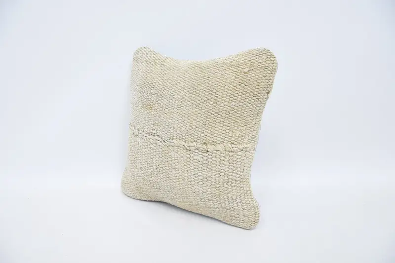 12x12 White Cushion Case, Pillow Sham, Kilim Pillow Cover, Ethnical Kilim Rug Pillow, Bolster Pillow Cover, Interior Designer Pillow - 4