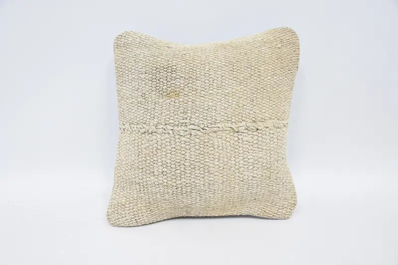 12x12 White Cushion Case, Pillow Sham, Kilim Pillow Cover, Ethnical Kilim Rug Pillow, Bolster Pillow Cover, Interior Designer Pillow - 1