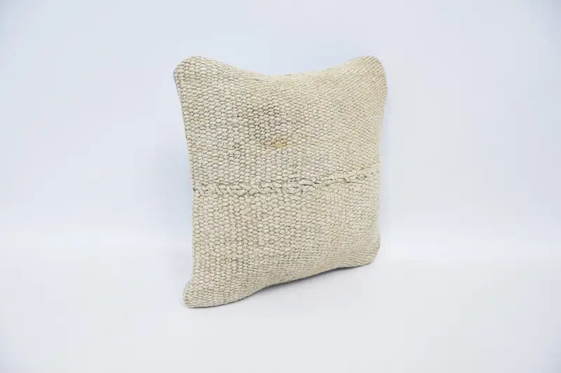12x12 White Cushion Case, Pillow Sham, Kilim Pillow Cover, Ethnical Kilim Rug Pillow, Bolster Pillow Cover, Interior Designer Pillow - 3