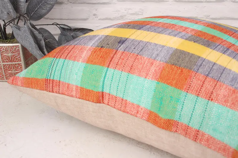 Interior Designer Pillow, Couch Pillow Cover, Kilim Pillow, Ethnical Kilim Rug Pillow, 18x18 Blue Cushion Cover, Cushion Case, Aztec Pillow Sham - 6
