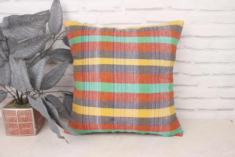 Interior Designer Pillow, Couch Pillow Cover, Kilim Pillow, Ethnical Kilim Rug Pillow, 18x18 Blue Cushion Cover, Cushion Case, Aztec Pillow Sham - 1