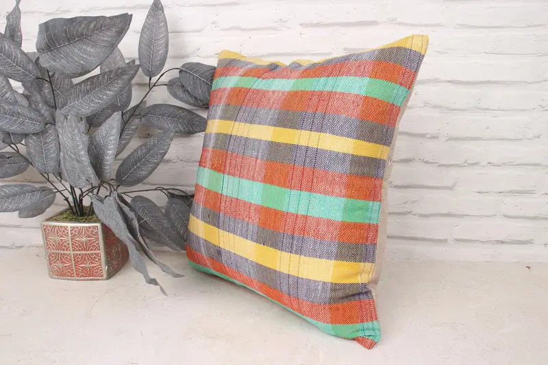 Interior Designer Pillow, Couch Pillow Cover, Kilim Pillow, Ethnical Kilim Rug Pillow, 18x18 Blue Cushion Cover, Cushion Case, Aztec Pillow Sham - 4