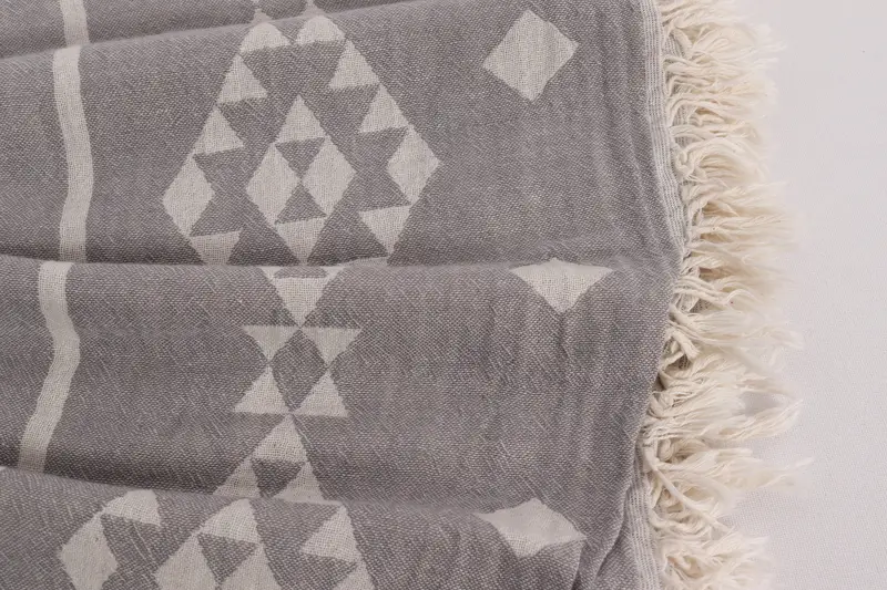 70x60 Cotton Geometric Towel, Personalized Blanket, Organic Throw, Shower Curtain, Decorative Blanket, Beach Blanket, Woven Throw Blanket - 8