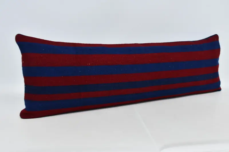 Gift Pillow, Pillow Sham, Natural Cushion Case, Ethnical Kilim Rug Pillow, Home Decor Pillow, Rustic Cushion, 16x48 Red Cushion Case - 3