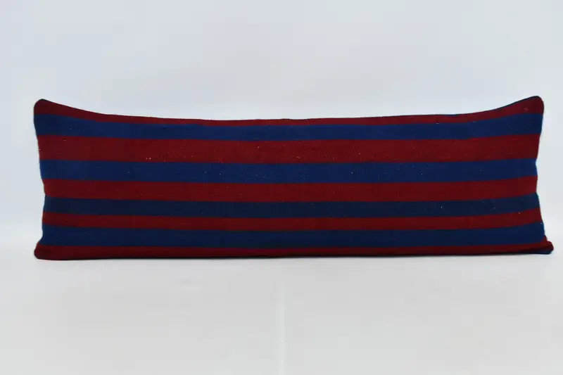 Gift Pillow, Pillow Sham, Natural Cushion Case, Ethnical Kilim Rug Pillow, Home Decor Pillow, Rustic Cushion, 16x48 Red Cushion Case - 1
