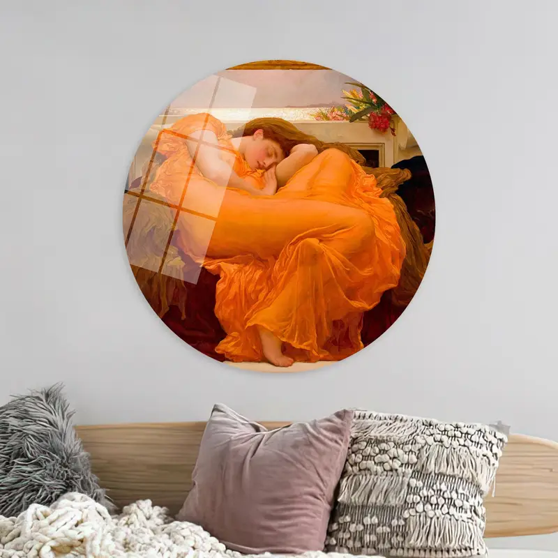 炎のジューン キャンバス: レイトンの眠っている女性の傑作