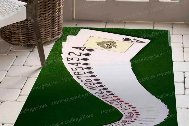 ポーカープレイヤーのゲームルーム用のエレガントなプリントラグ