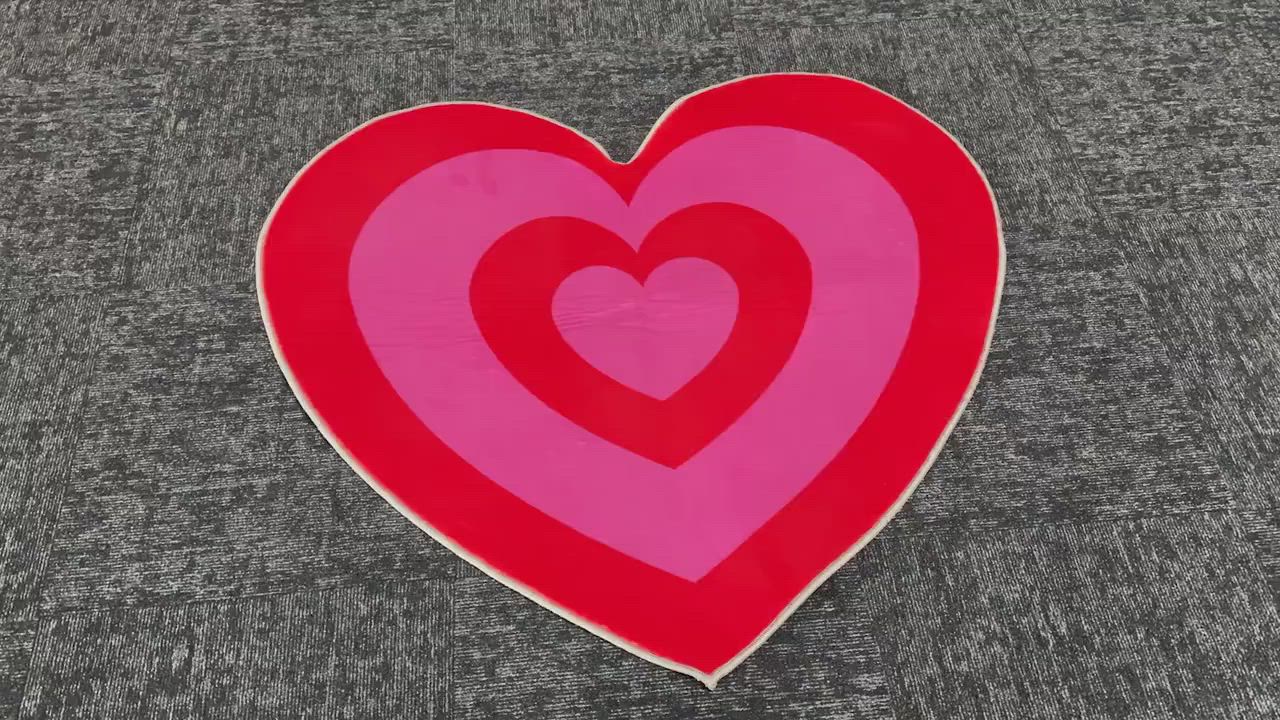 Heart Shaped Floral Valentine's Day Printed Rug, Soft Touch video thumbnail